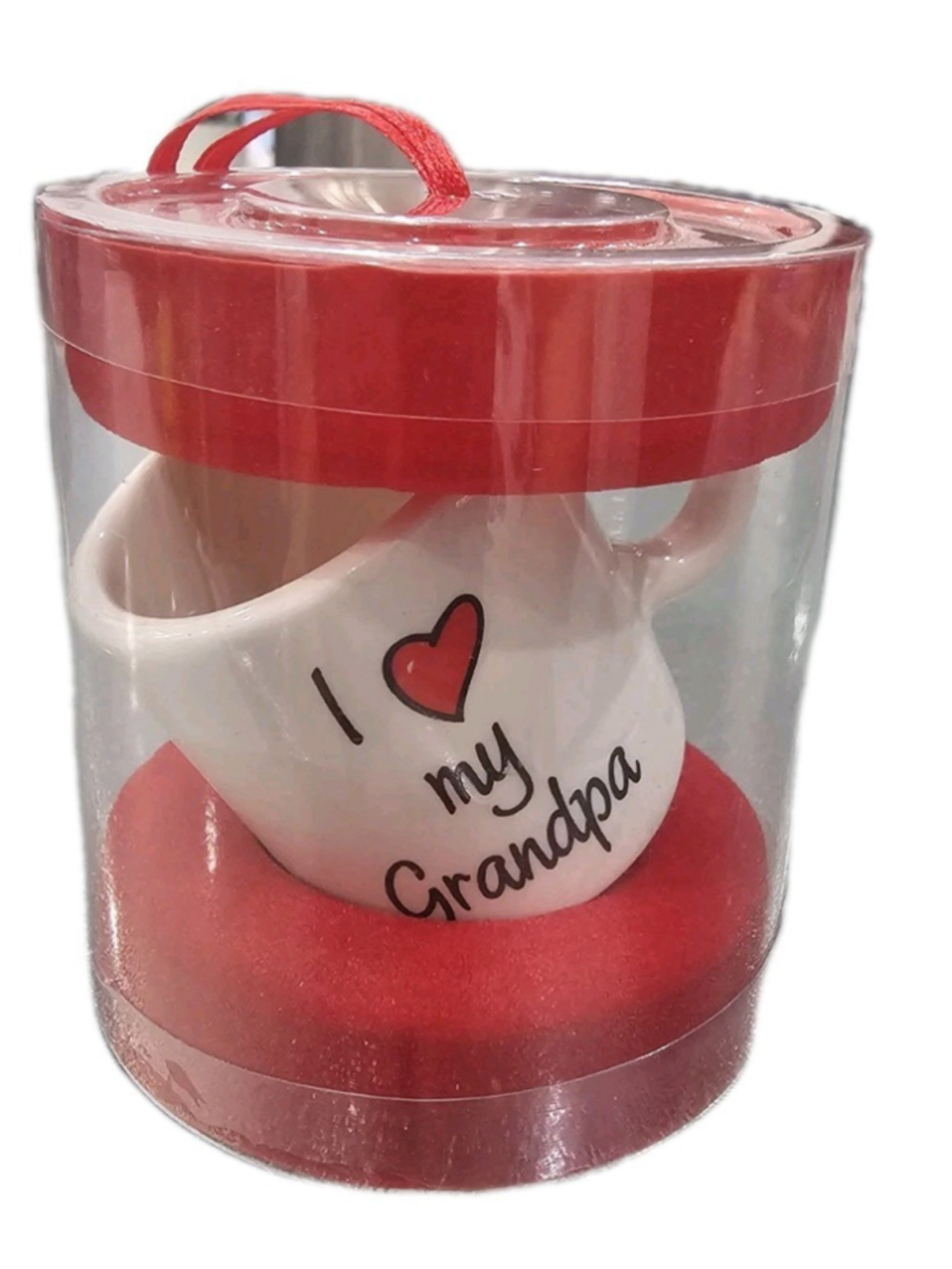 Vintage Russ MINI Coffee Mug "I Heart Love My Grandpa" Ceramic NEW Espresso‎
